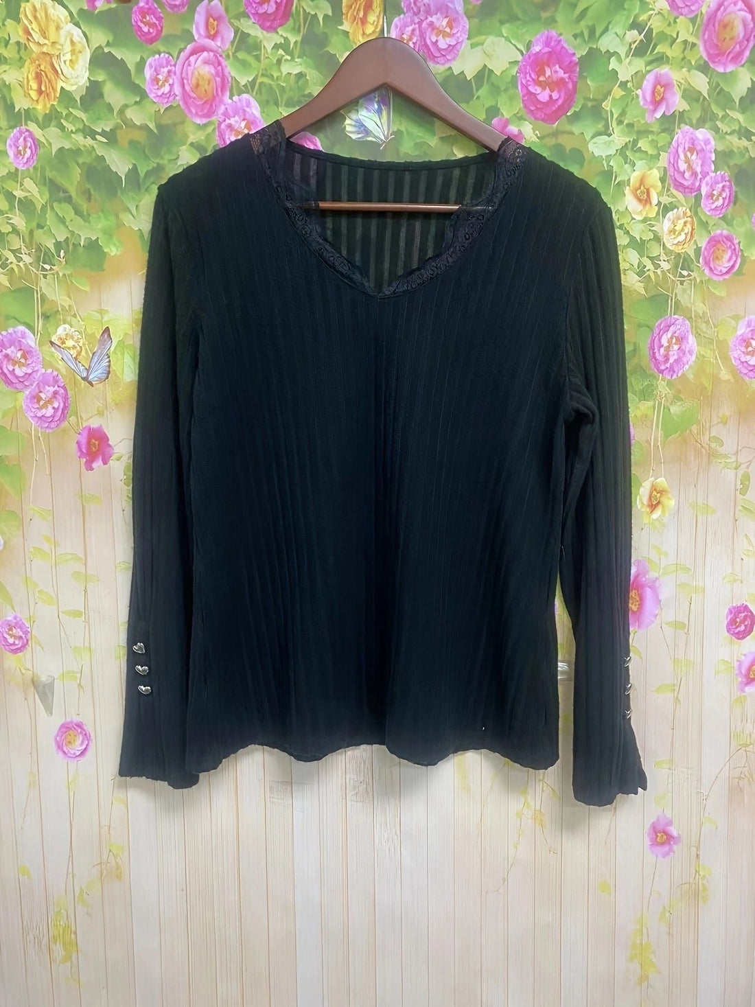 Solid Color Basic Casual Long Sleeve V Neck Regular Tops