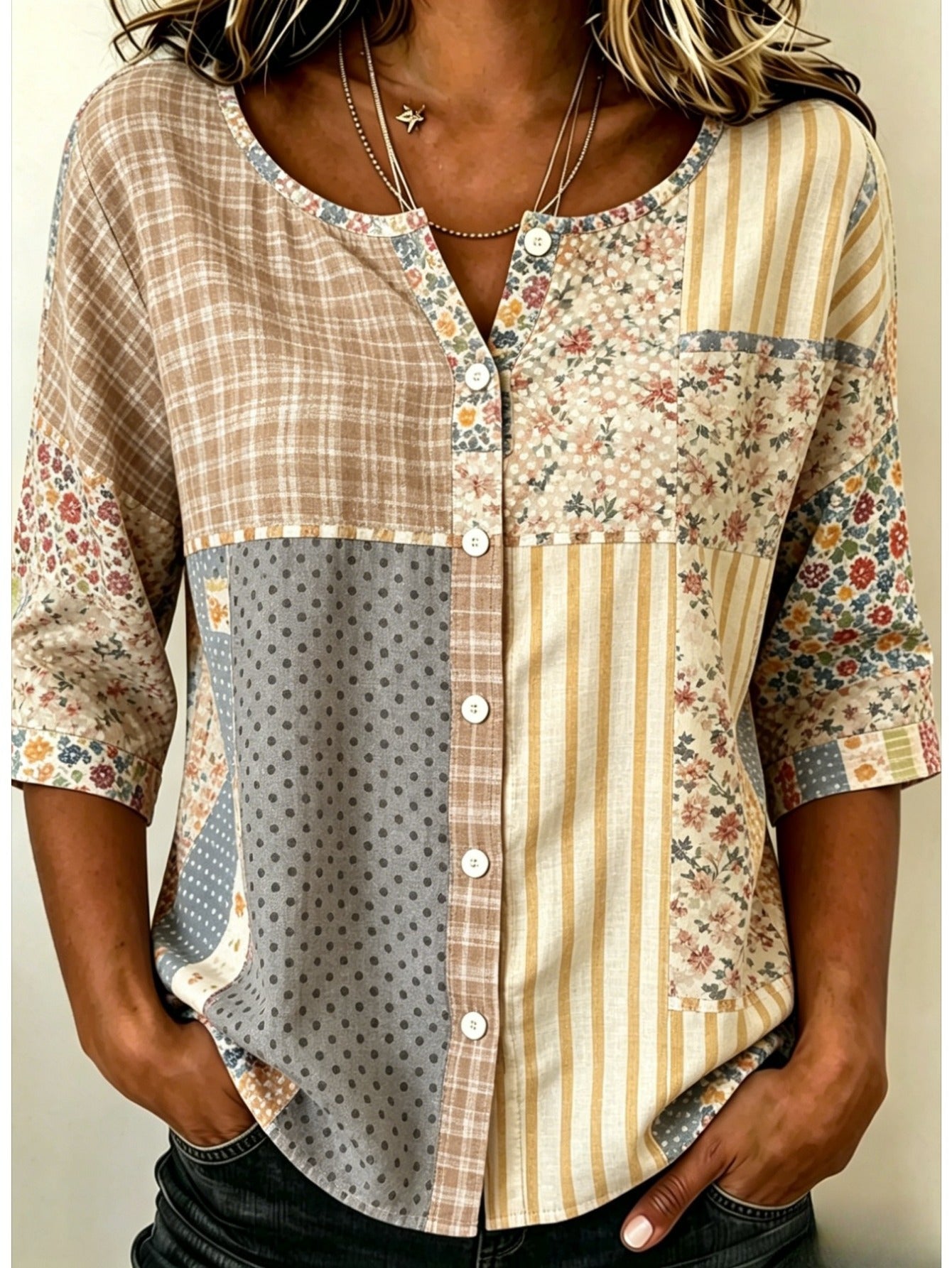 Crew Neck Half Sleeve Shirt Printing Casual Daily Top