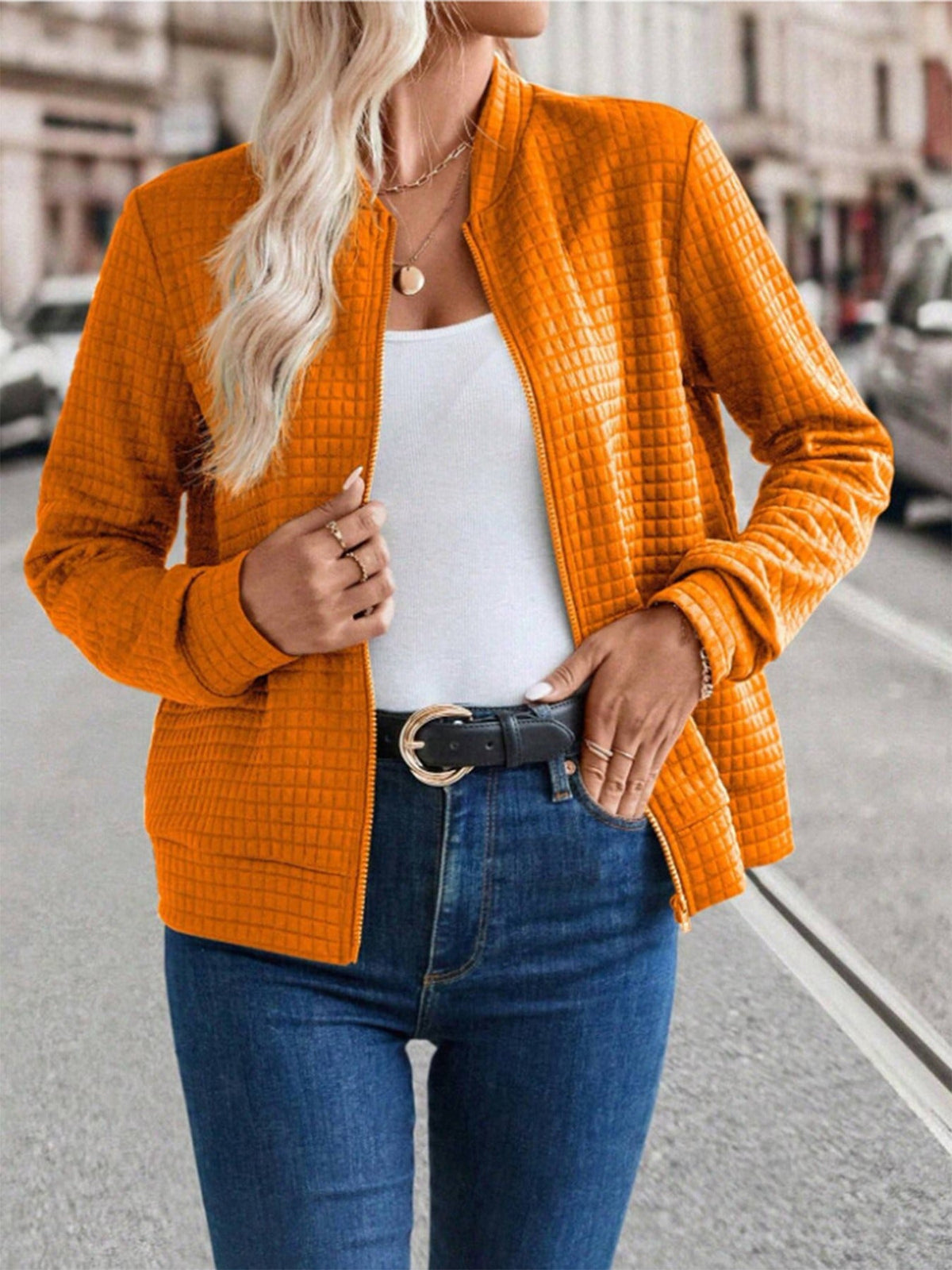 Zip Up Bomber Jacket