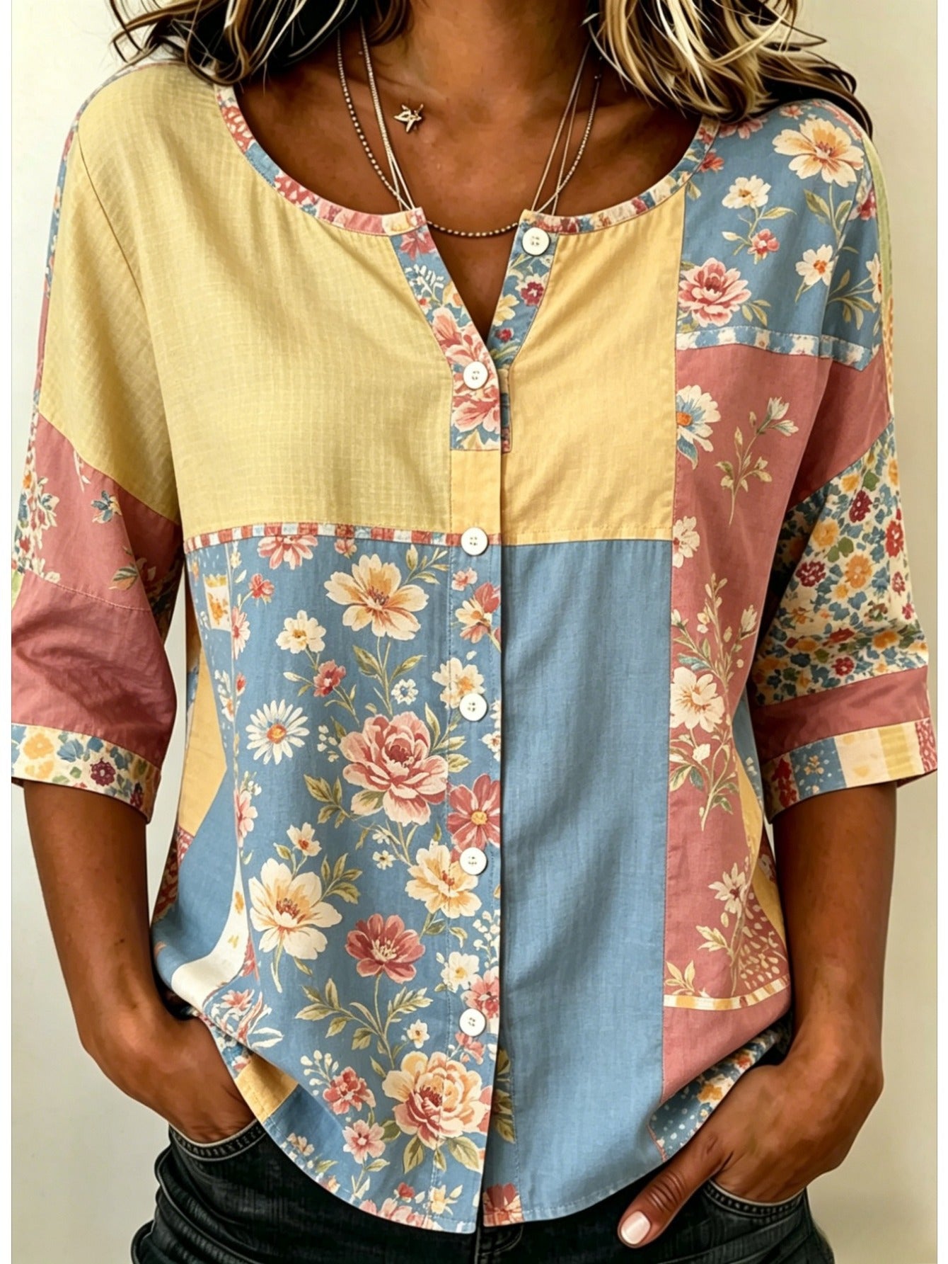 Crew Neck Half Sleeve Shirt Printing Casual Daily Top