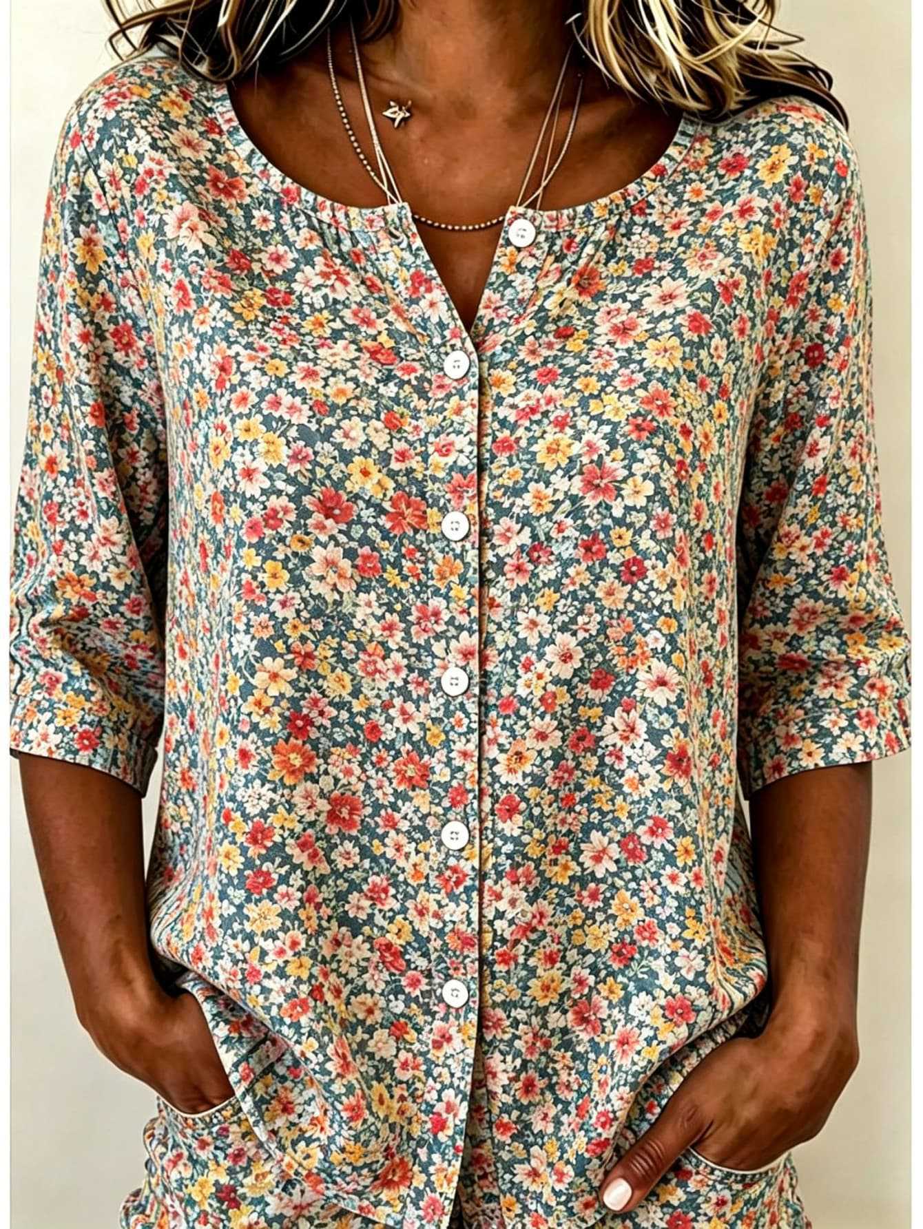 Crew Neck Half Sleeve Shirt Printing Casual Daily Top