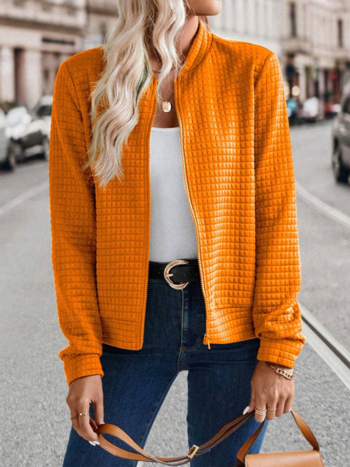 Zip Up Bomber Jacket
