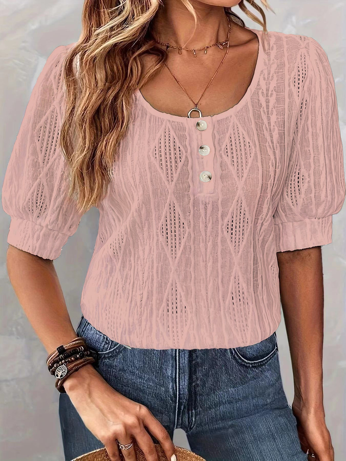Argyle Pattern T-Shirt, Casual Crew Neck Short Sleeve T-Shirt