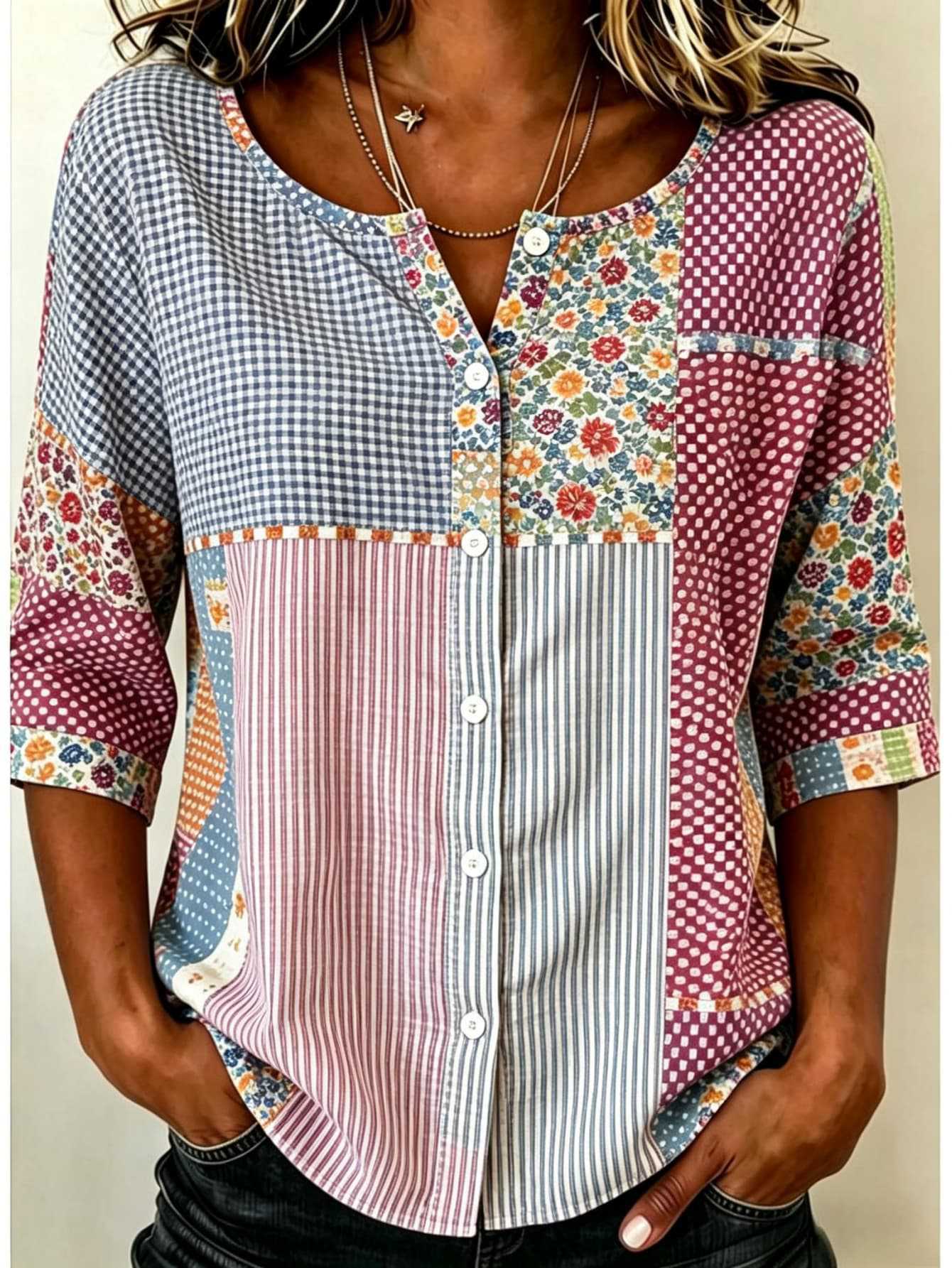 Crew Neck Half Sleeve Shirt Printing Casual Daily Top