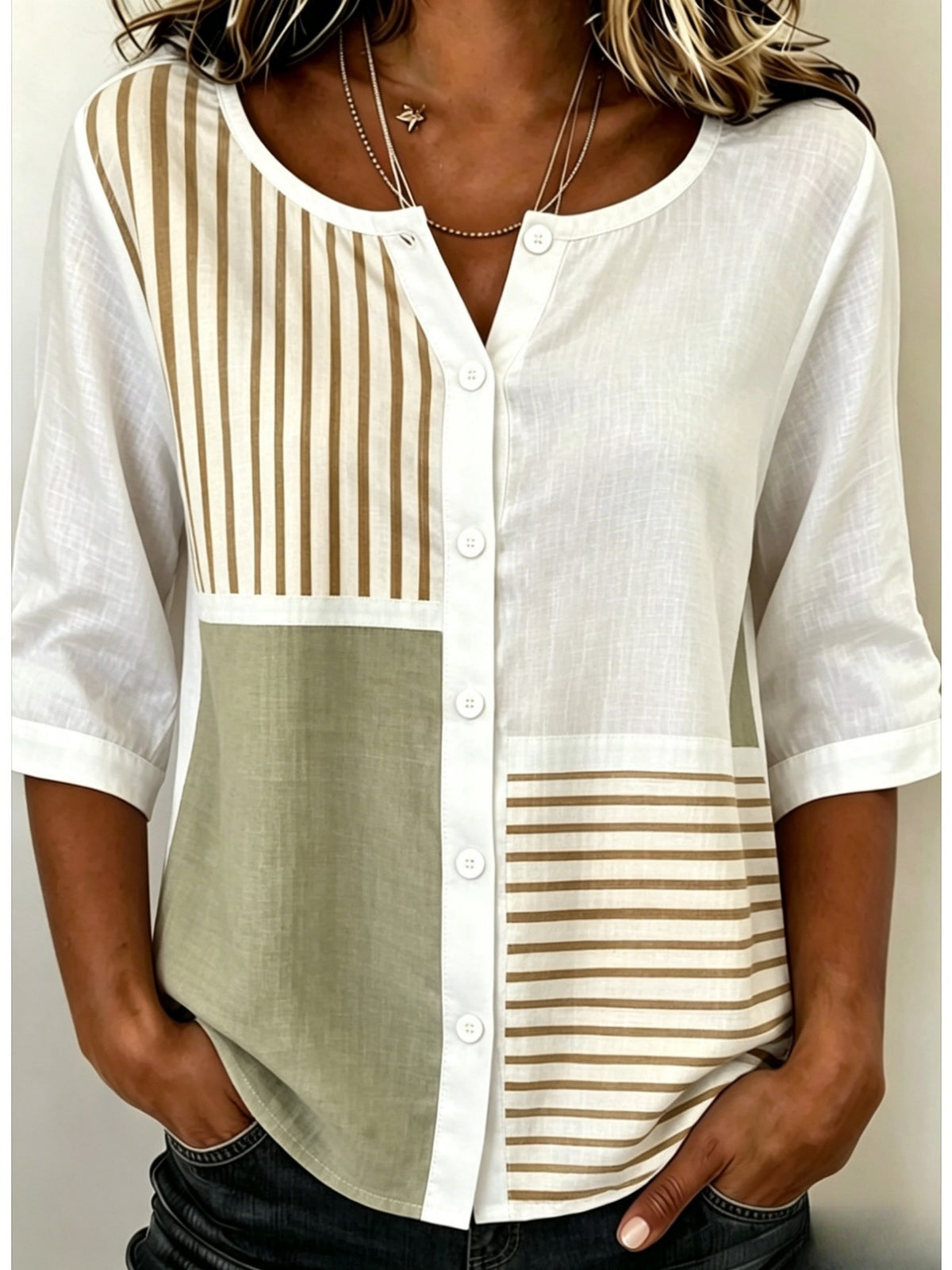 Crew Neck Half Sleeve Shirt Printing Casual Daily Top