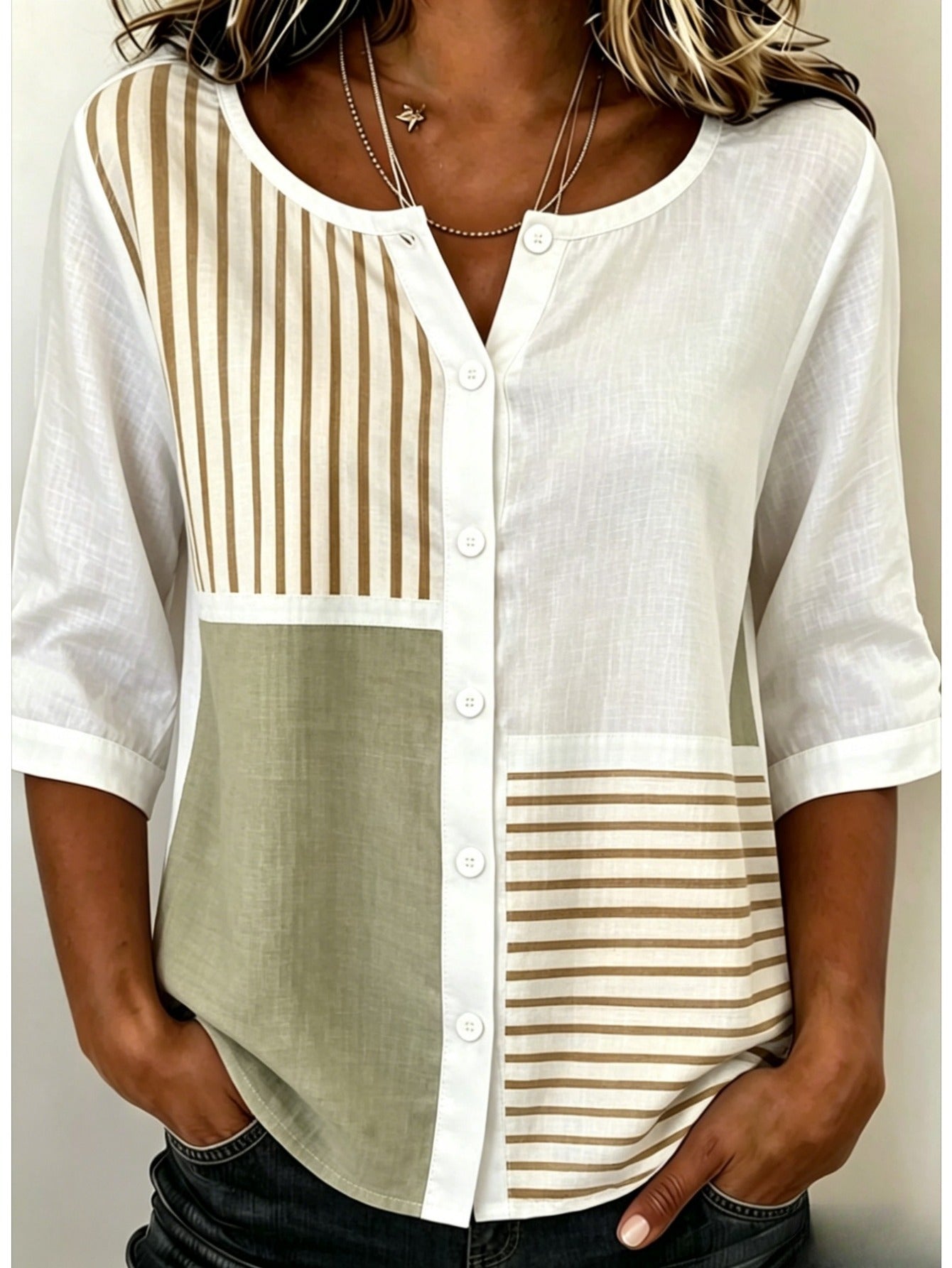 Crew Neck Half Sleeve Shirt Printing Casual Daily Top