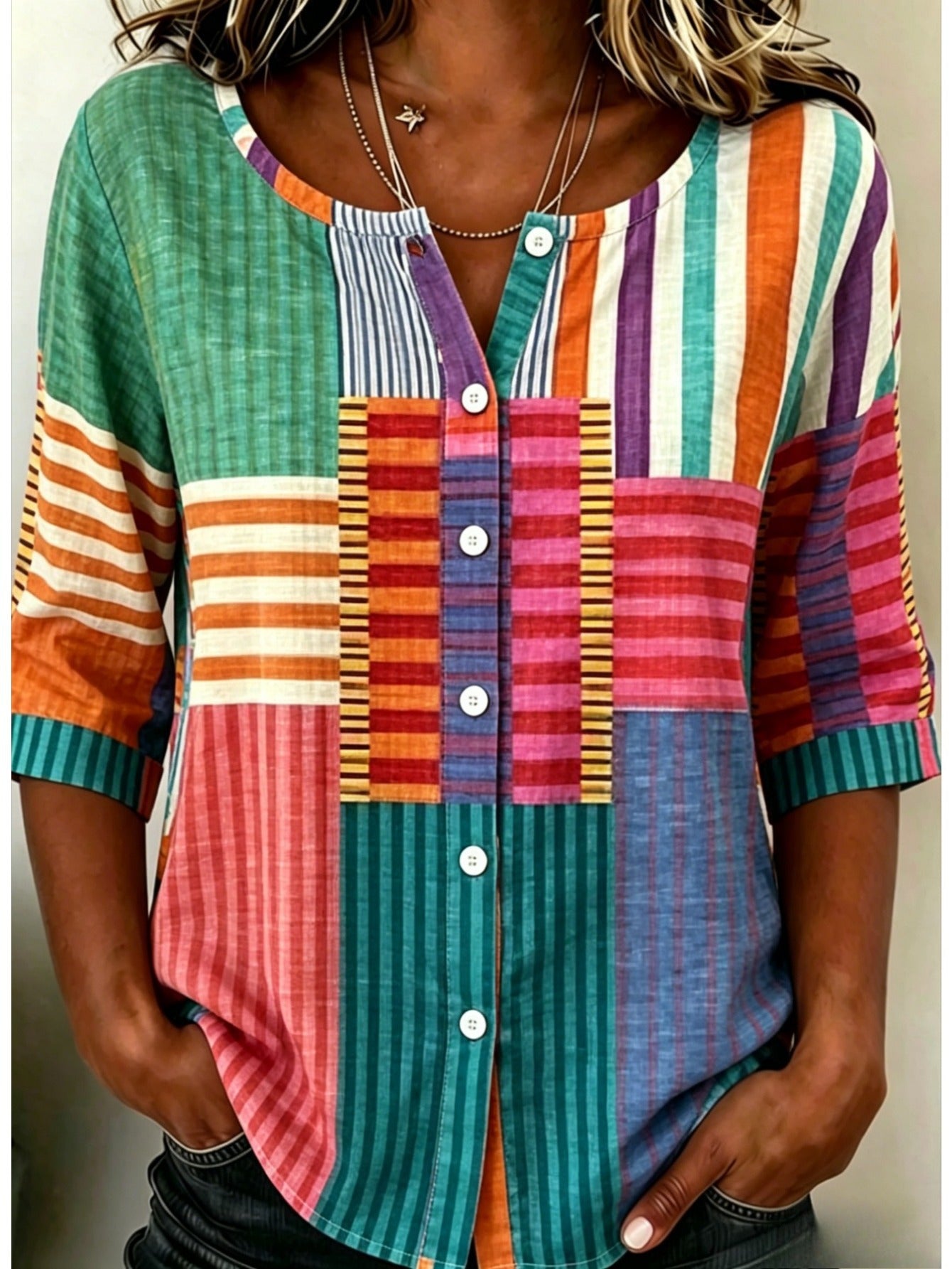 Crew Neck Half Sleeve Shirt Printing Casual Daily Top