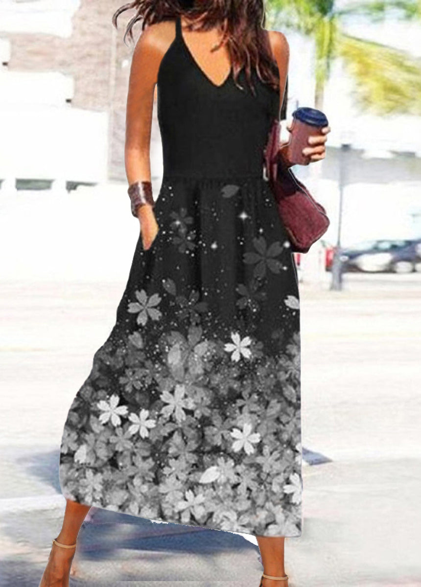 Vacation Style Printed Slip Dress