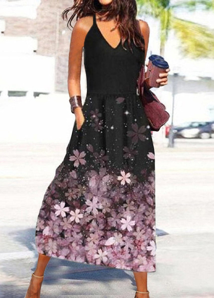 Vacation Style Printed Slip Dress