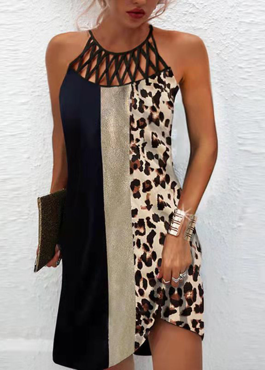 Printed Mesh Strapless Casual Dress
