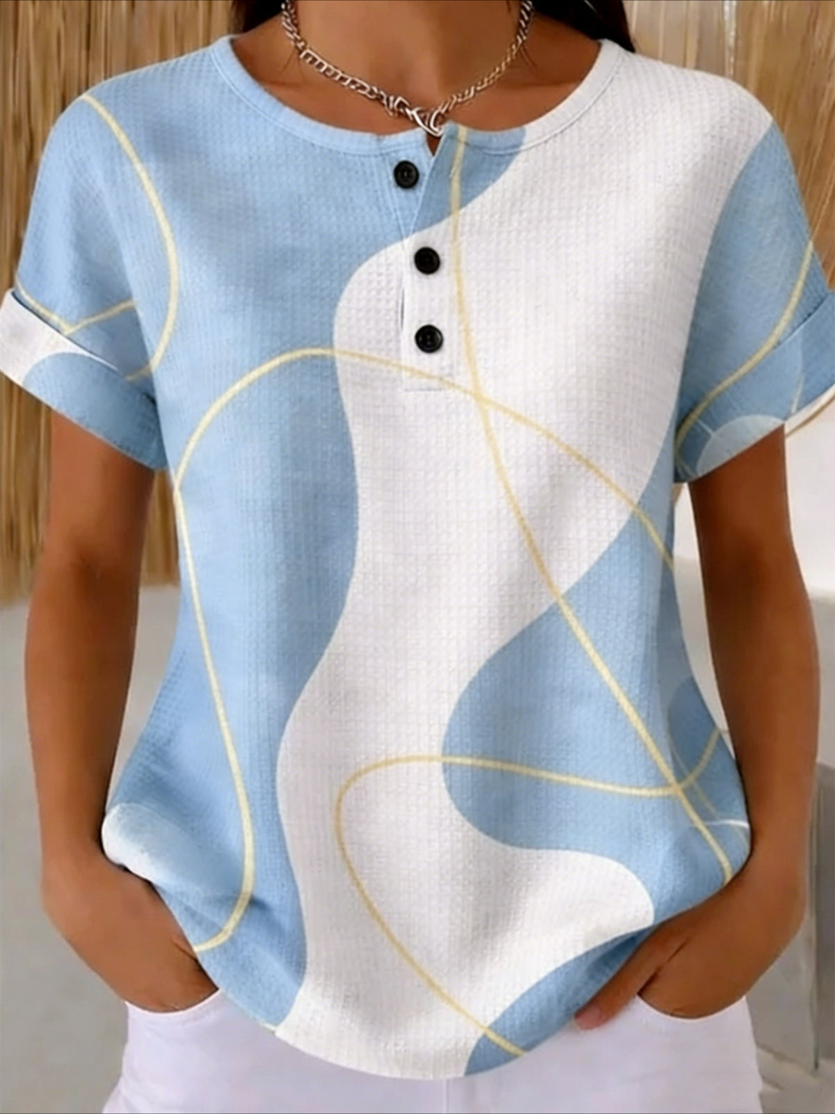 Loose Geometric Others Vintage T-Shirt