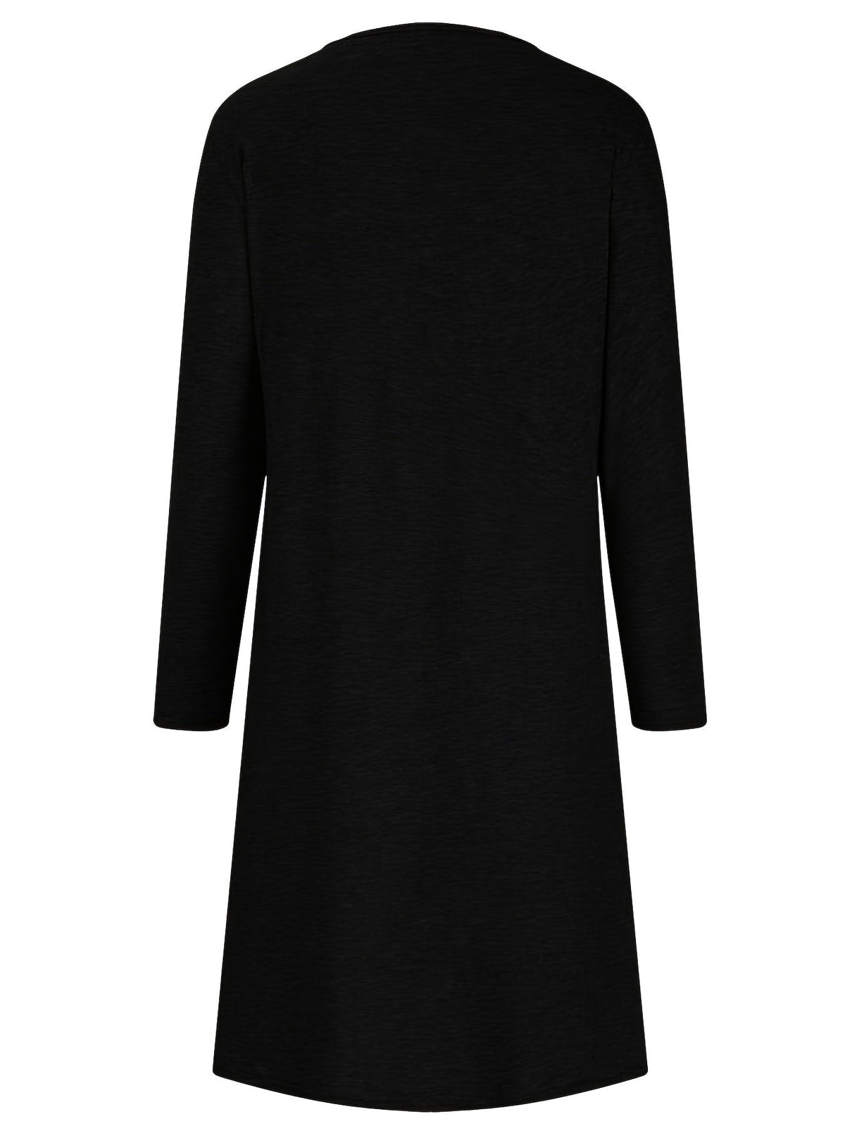 Stylish Plaid Patchwork Dress - Women's Casual Long Sleeve V Neck Ruched Asymmetrical Dresses with Button Detail