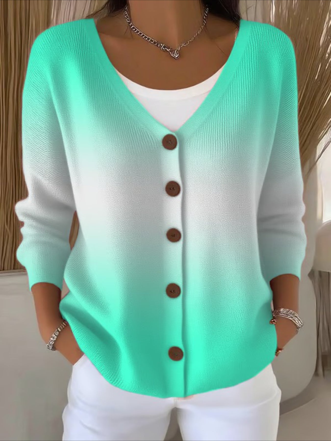Plain Long Sleeve Comfy Casual Cardigan