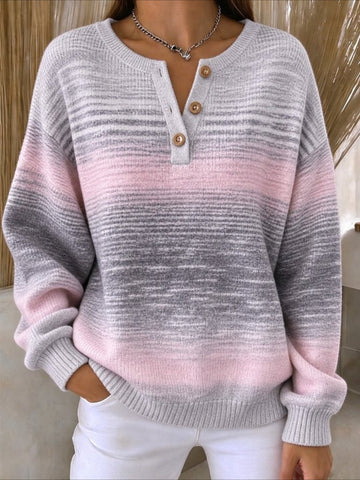 Gradient Casual Color Block Sweatshirt