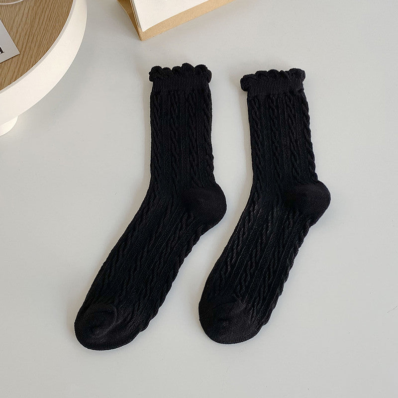 Women's Twist Texture Mid Tube Socks
