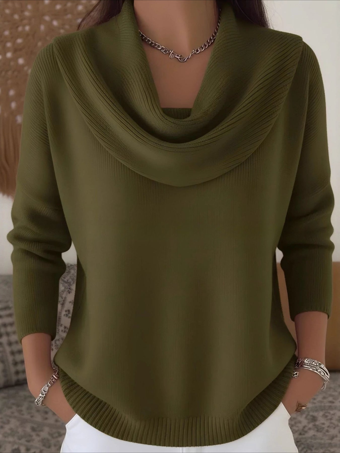 Crew Neck Long Sleeve Casual Sweater
