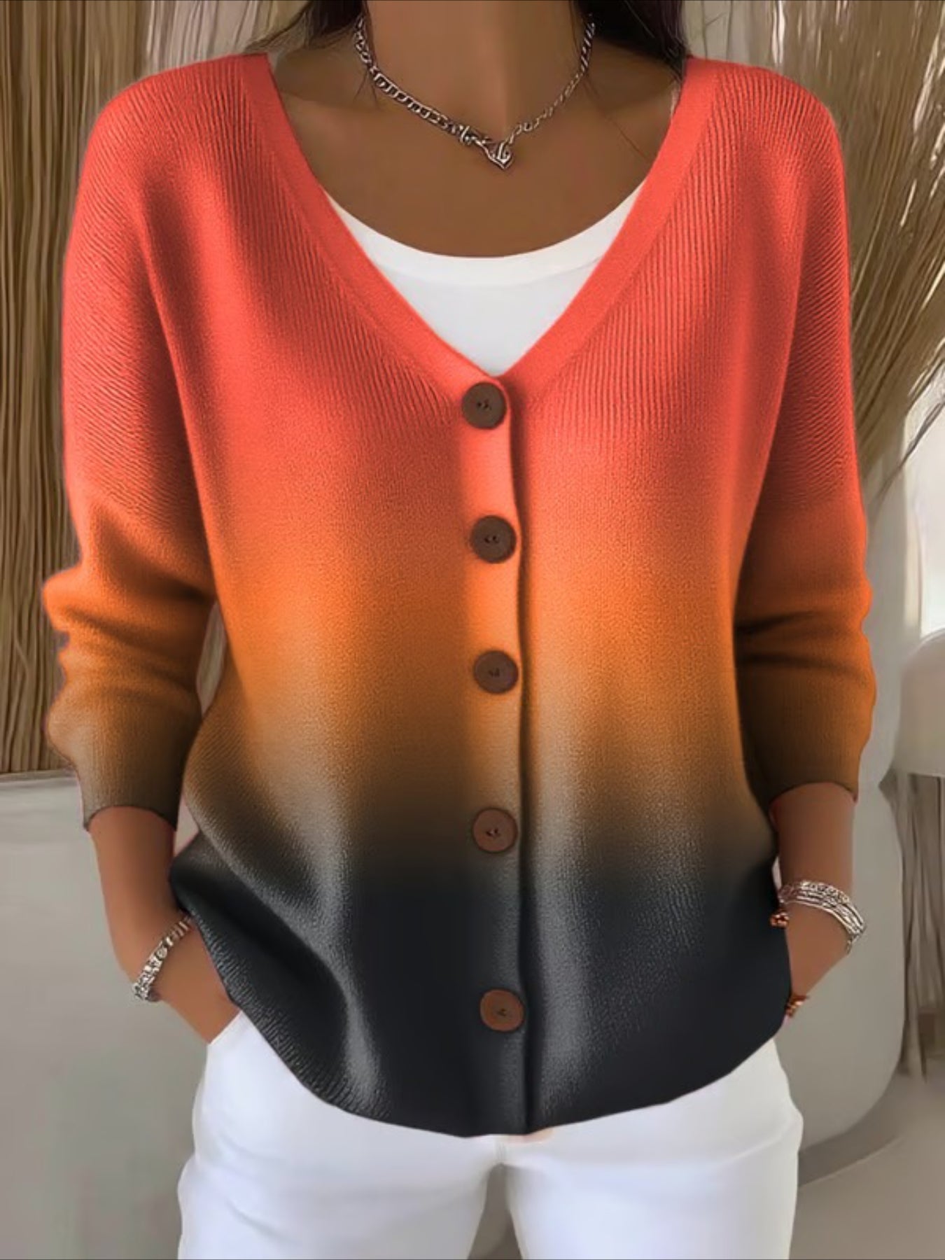 Plain Long Sleeve Comfy Casual Cardigan