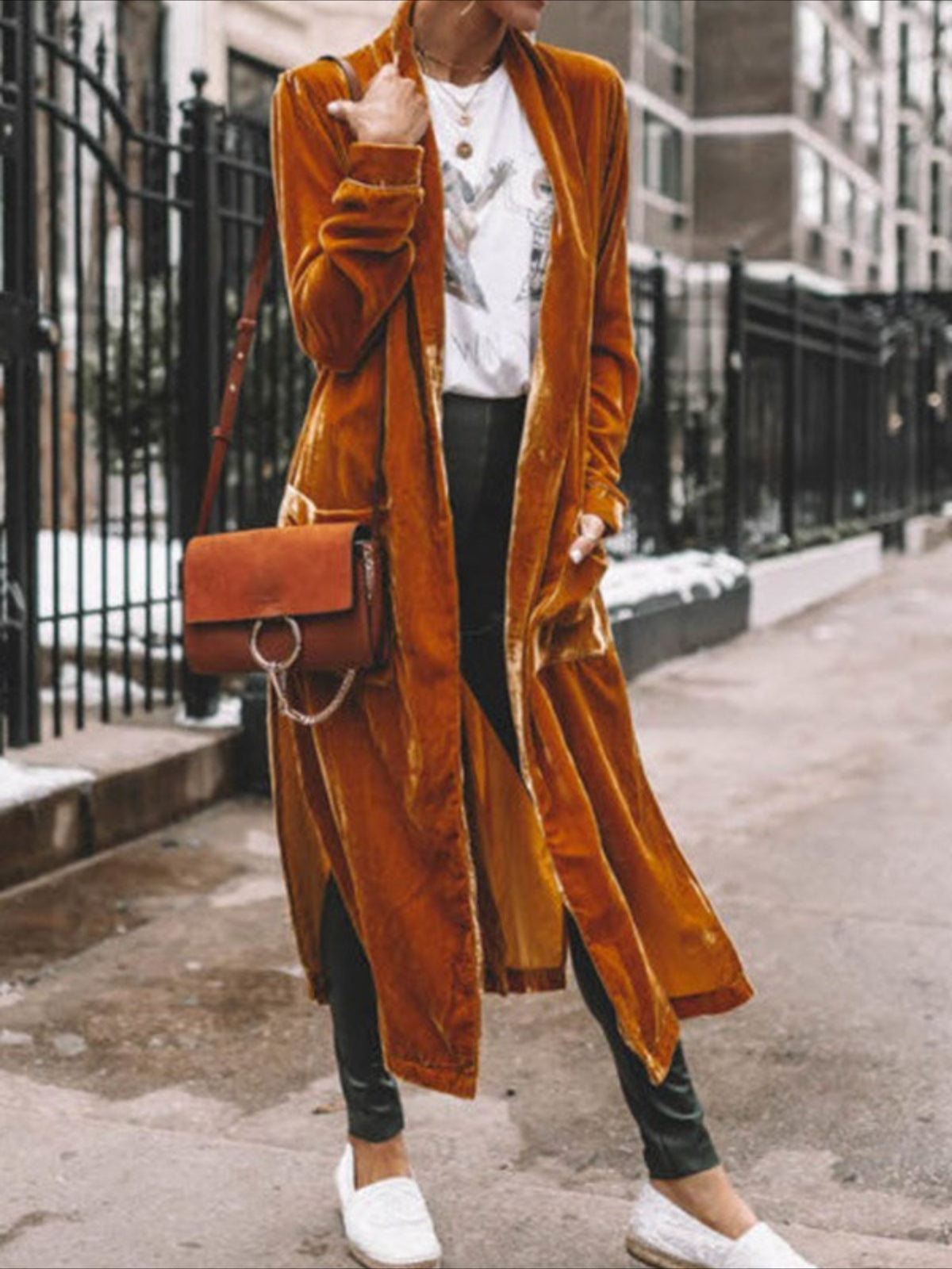 Open Front Long Sleeve Longline Cardigan