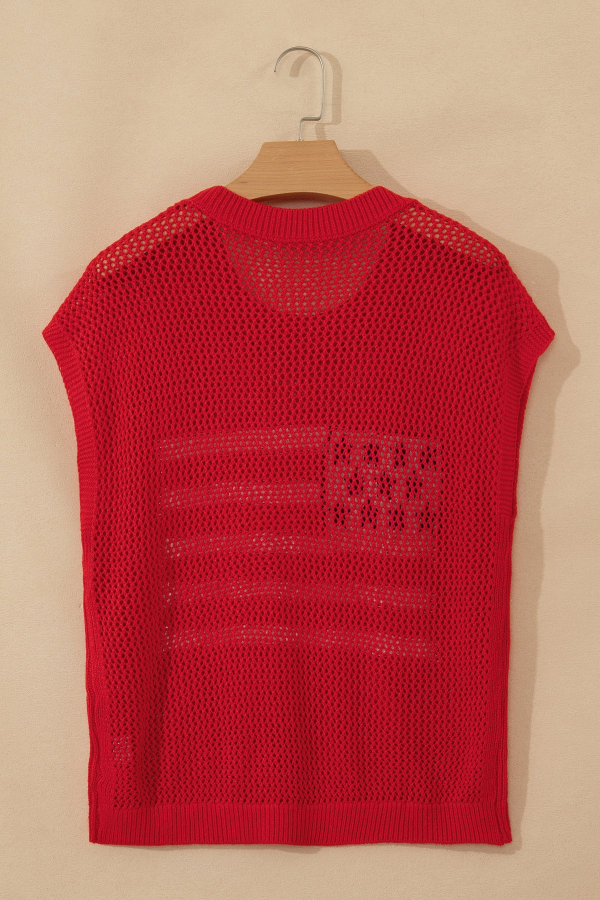 Fiery Red Flag Graphic Short Sleeve Sweater Top