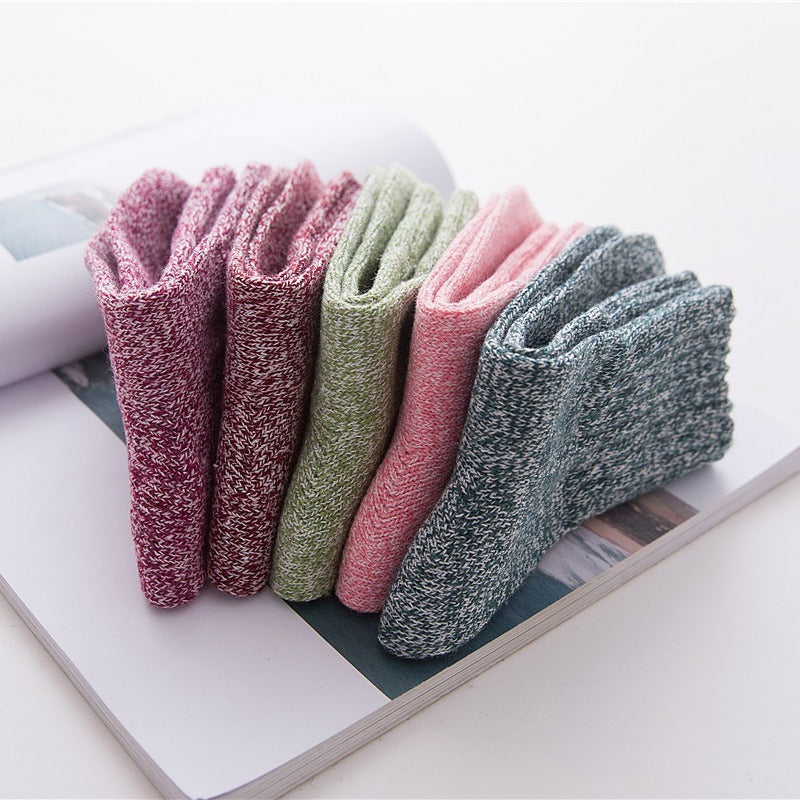 2/5 Pairs Thick Knit Warm Socks, Soft & Comfy Mid Tube Socks