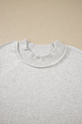Light Grey Exposed Seam Detail Mock Neck Tee