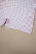 White Faux Two Piece Gingham Contrast Patchwork Loose Mini Dress