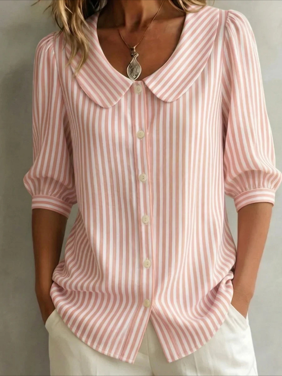 Crew Neck Short Sleeve Patterns Regular Shirt