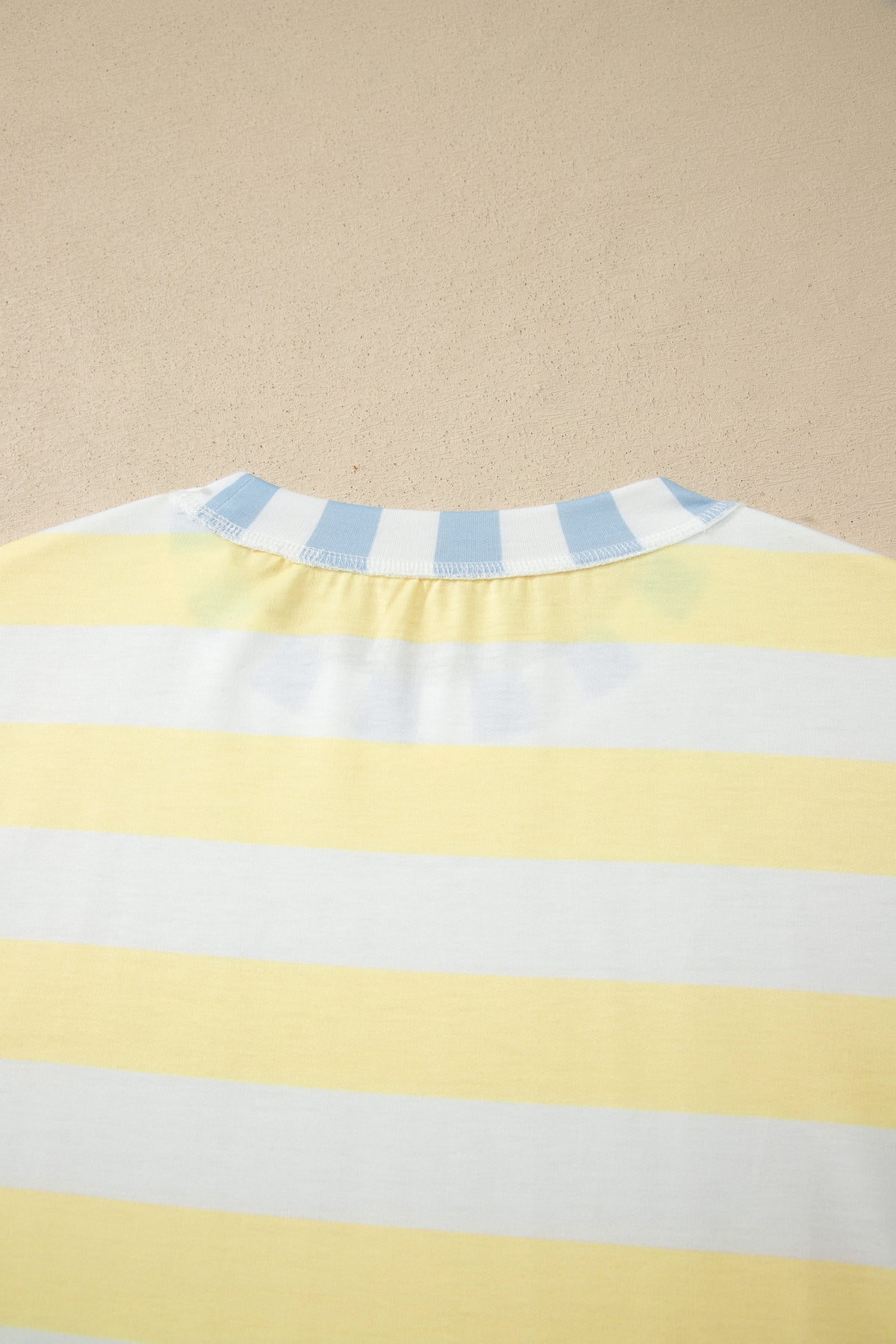 Yellow Stripe Exposed Seam Contrast Patchwork Oversized Top