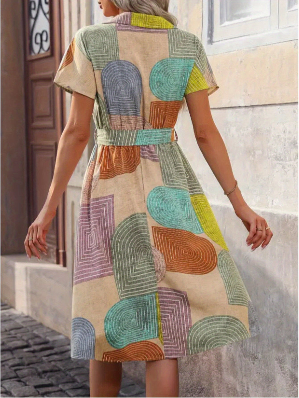 Bohemian Floral Print V-Neck Midi Dress