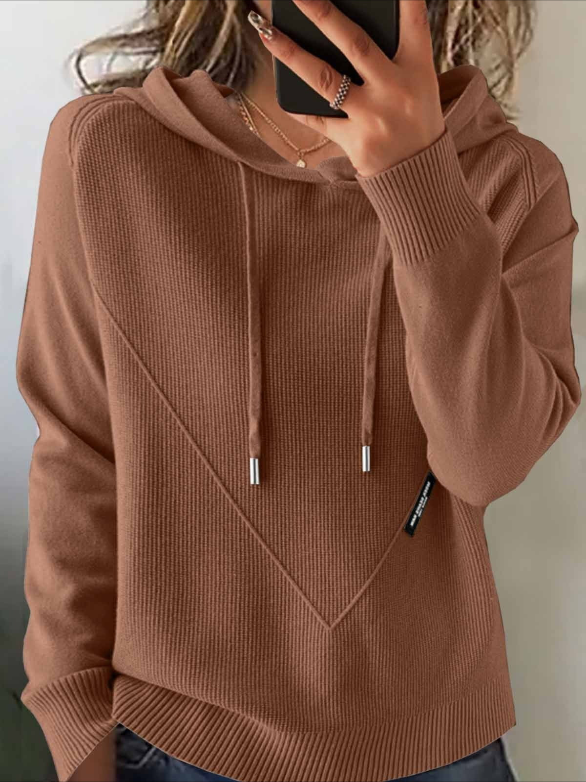 Plain Winter Vintage Long Sleeve Hoodie Sweater