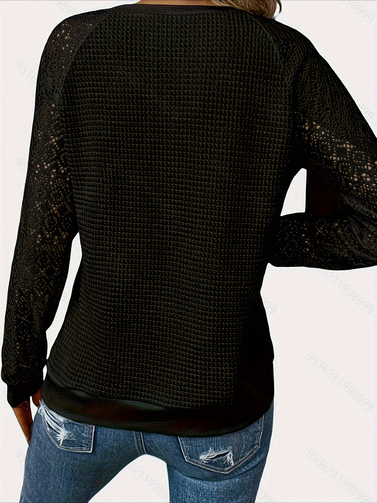 Lace Patchwork Textured Sweatshirt Casual Wear Pullover Fall Outfit