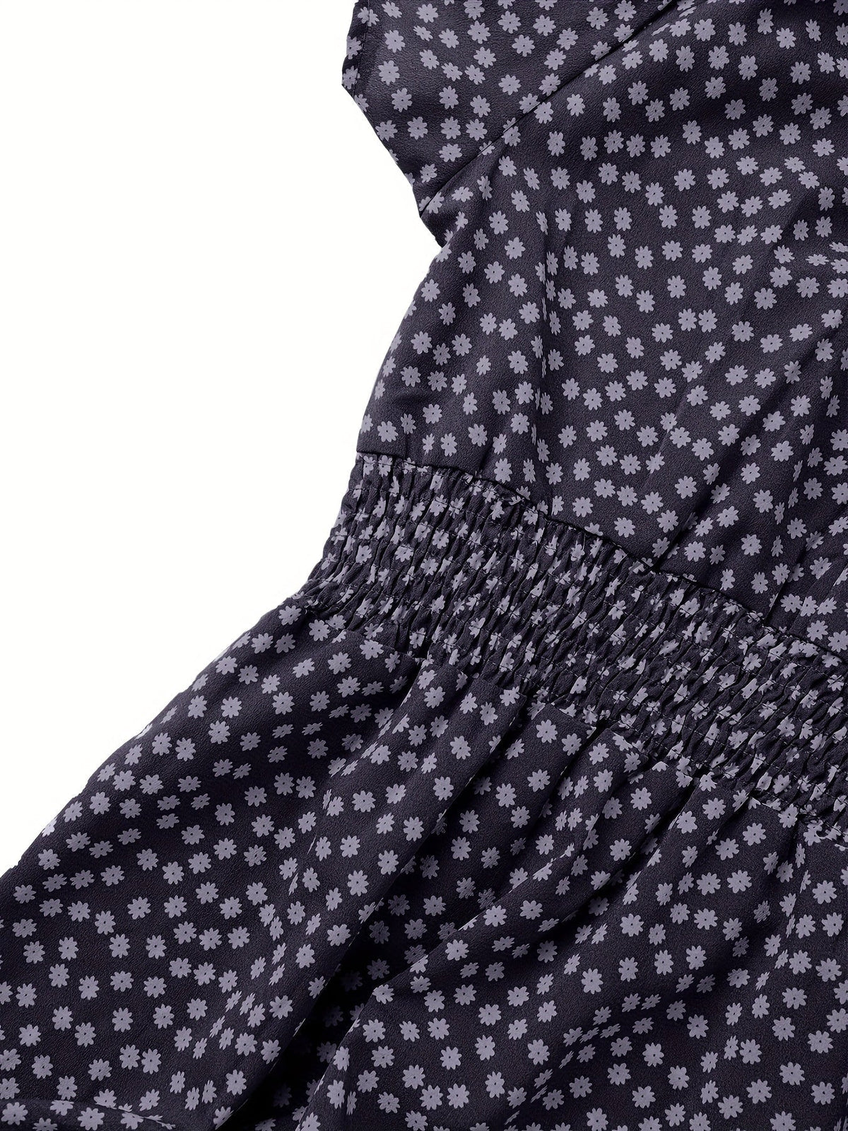 Polka Dot Ruffle Hem Dress, Casual Square Neck Short Sleeve Dress