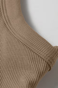 Dark Khaki Slim Ribbed Padded Tank Top