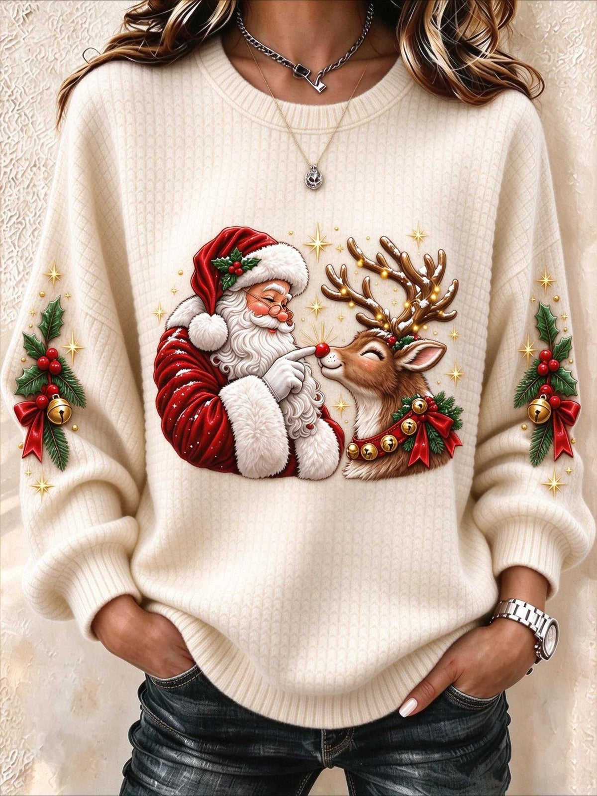 Christmas Snowman Casual Crew Neck Regular Fit Sweatshirt