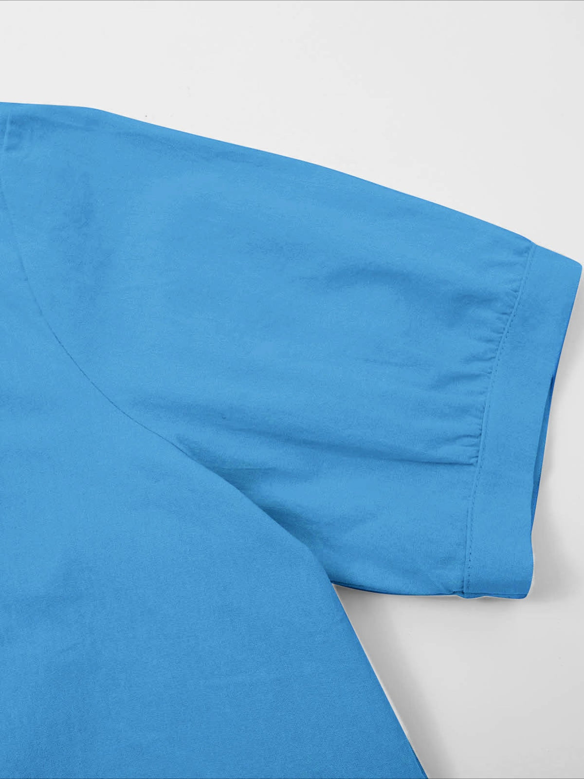 Solid Color Loose Lapel Short Sleeve Cotton Top