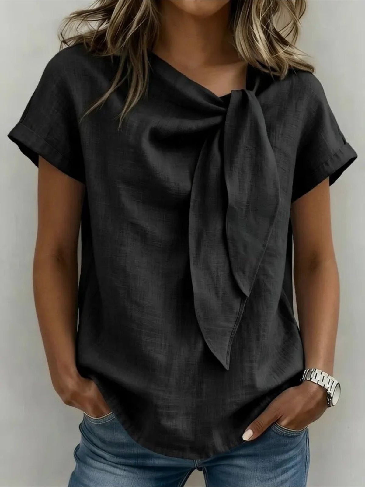 Solid Color Short Sleeve Fashion Casual T-shirt