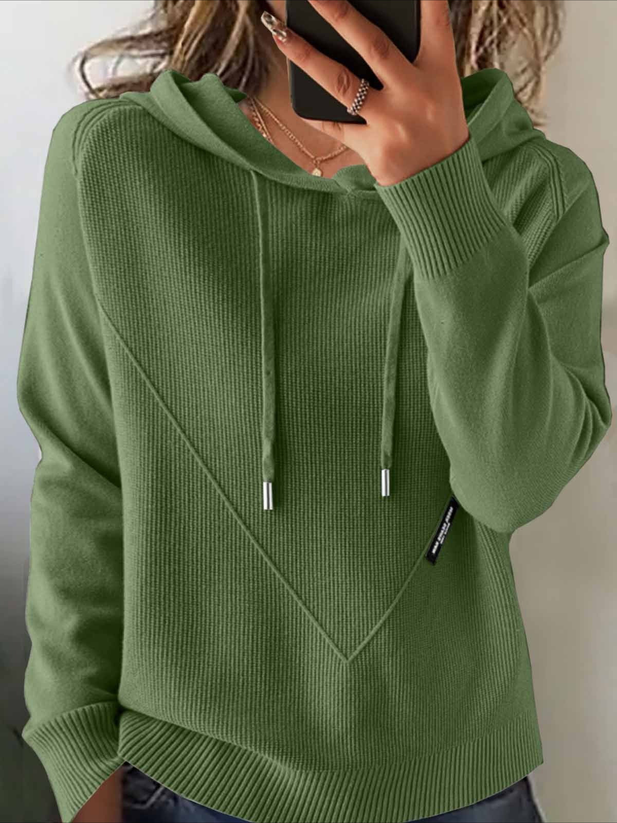 Plain Winter Vintage Long Sleeve Hoodie Sweater