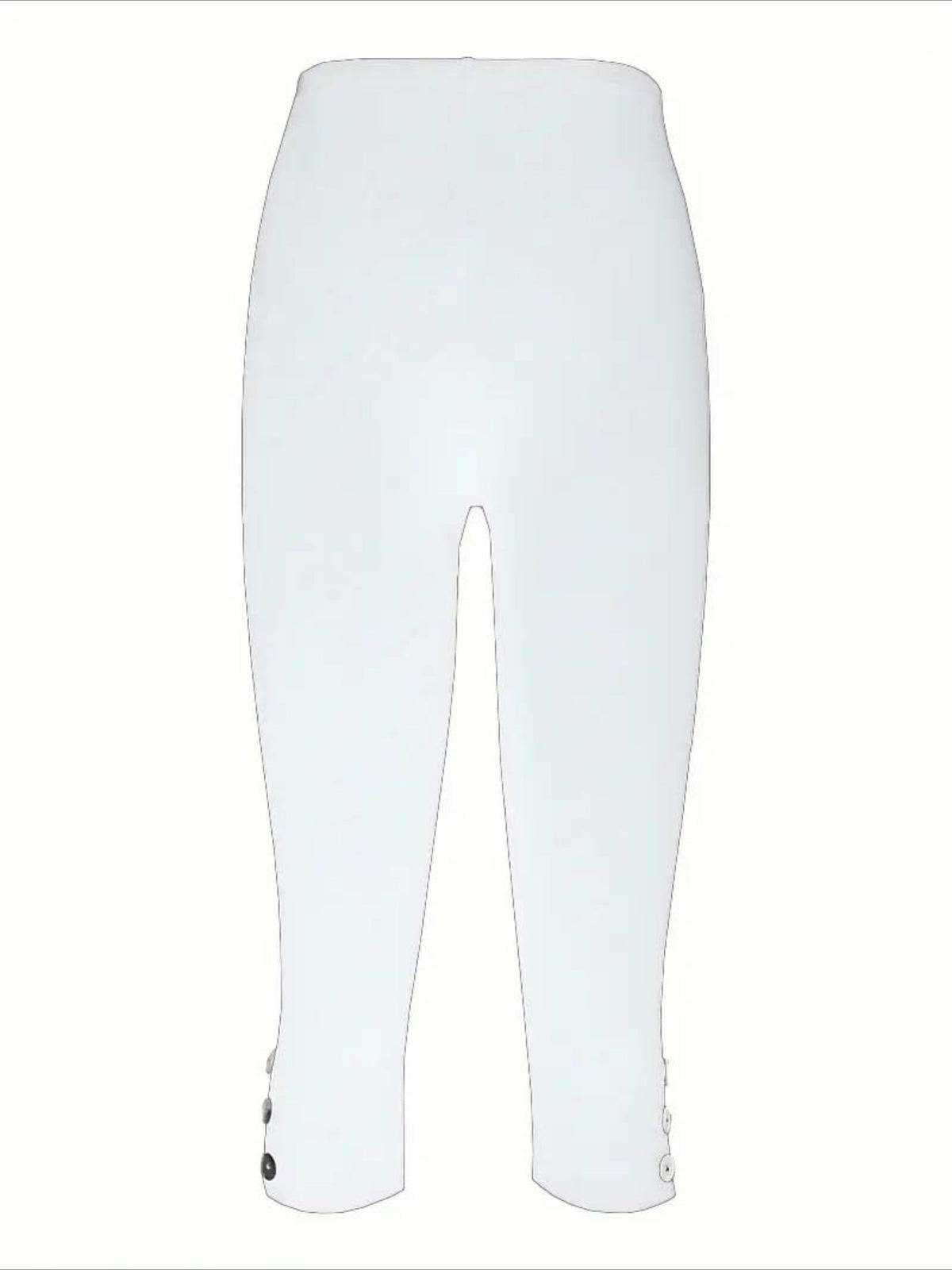 Slim Crop Casual Tights Calf-Length Natural Plain Split Quick Dry Soft Chinos