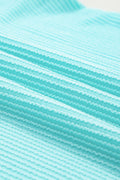 Aruba Blue Color Block Twisted Ribbed Tee