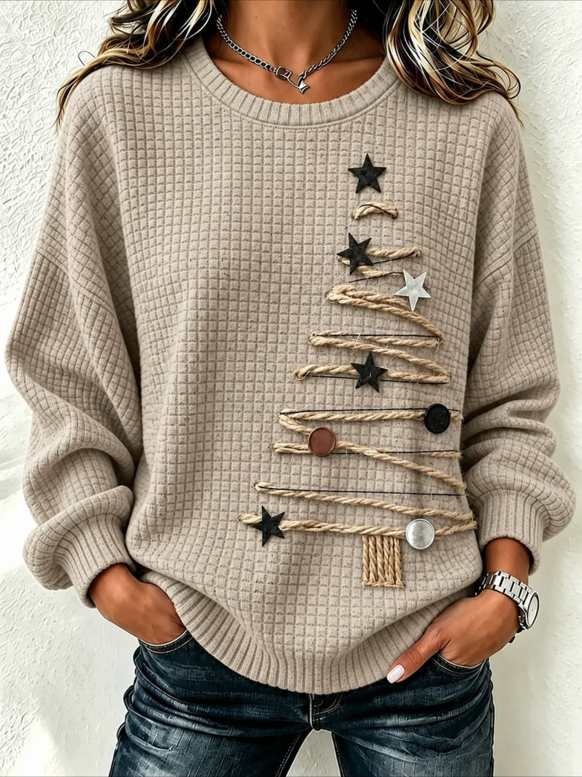 Christmas Snowman Casual Crew Neck Regular Fit Sweatshirt