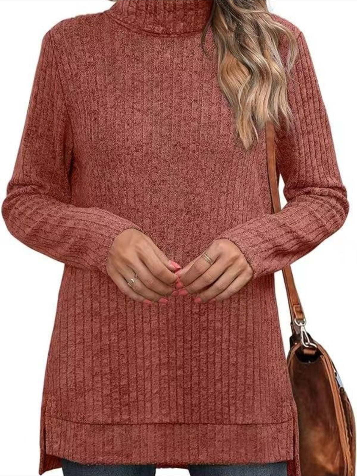 Pullover Turtle Neck Long Sleeve Sweater