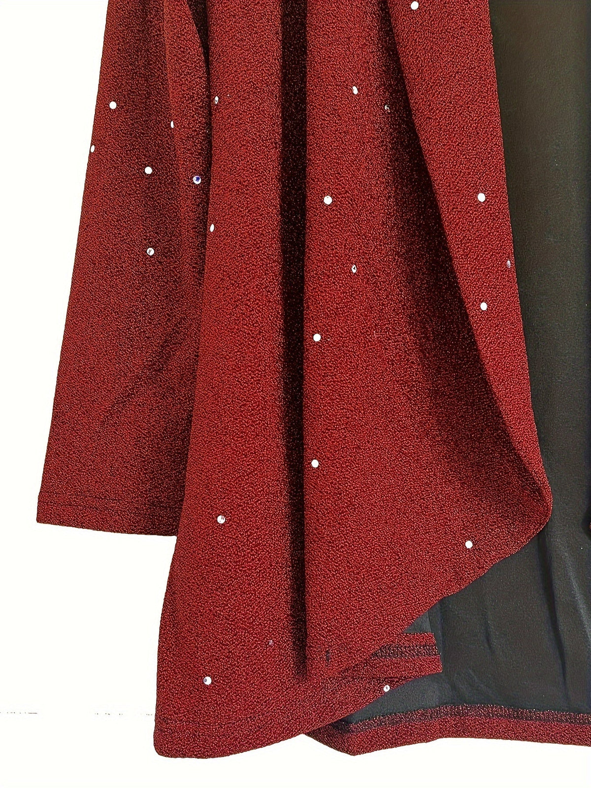 Elegant Sequin Embellished Women'S Cardigan - Long Sleeve, Open Front, Solid Color
