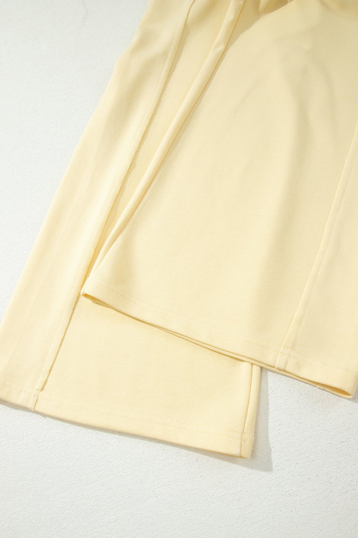Yellow Cream Slim Ribbed Tank Top and Sweatpants Set