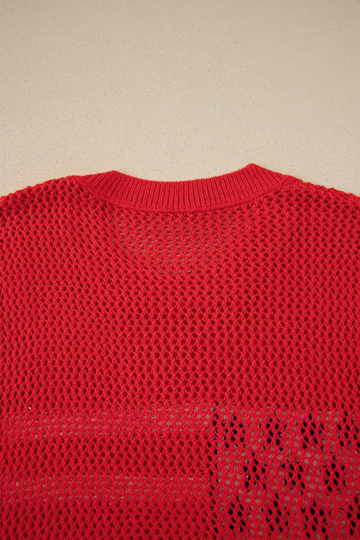 Fiery Red Flag Graphic Short Sleeve Sweater Top