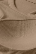 Dark Khaki Slim Ribbed Padded Tank Top