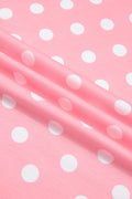 Pink Polka Dot Oversized Top Drawstring Short Set