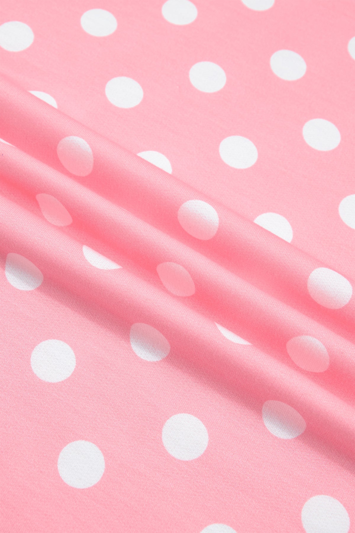 Pink Polka Dot Oversized Top Drawstring Short Set