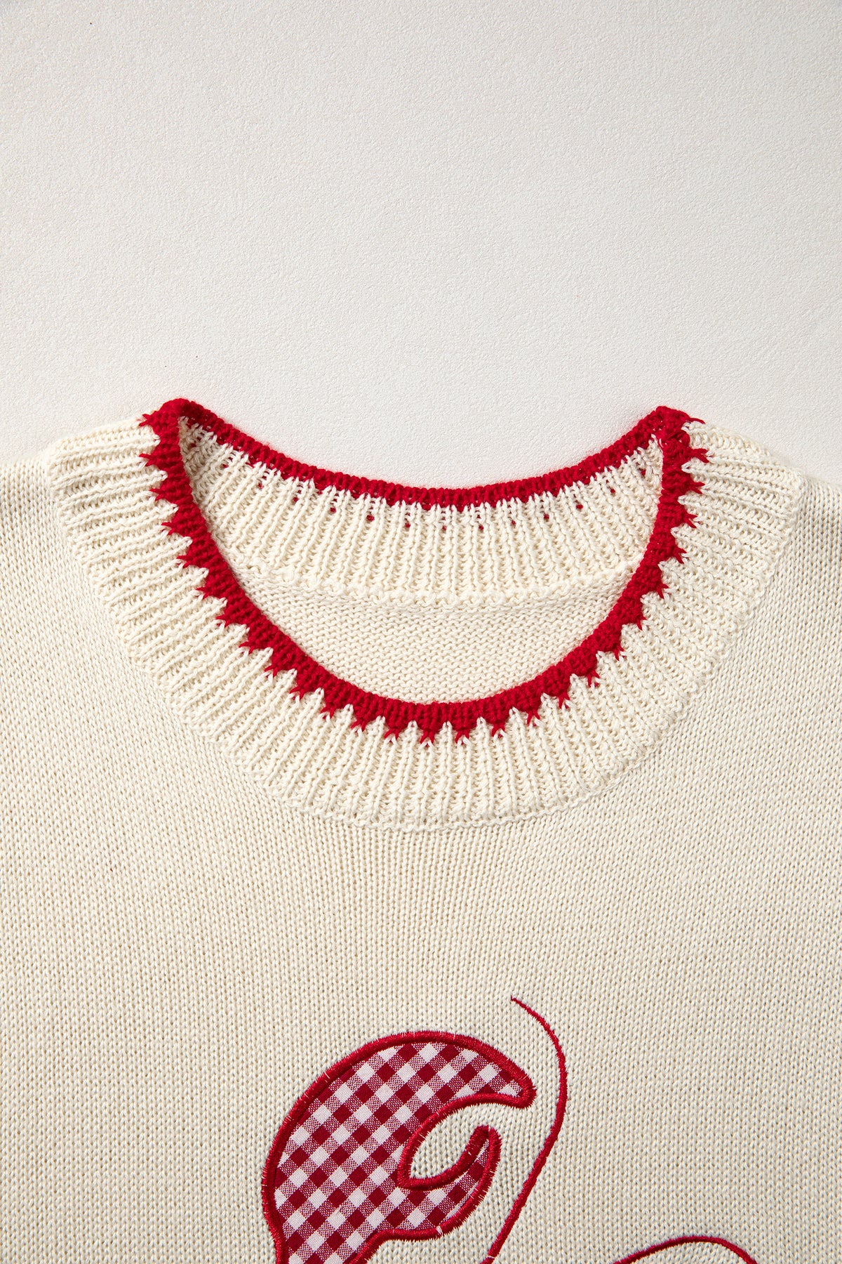Beige Plaid Crawfish Crew Neck Knit Sweater Vest