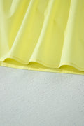 Yellow Cream Faux Two Piece Gingham Contrast Patchwork Loose Mini Dress