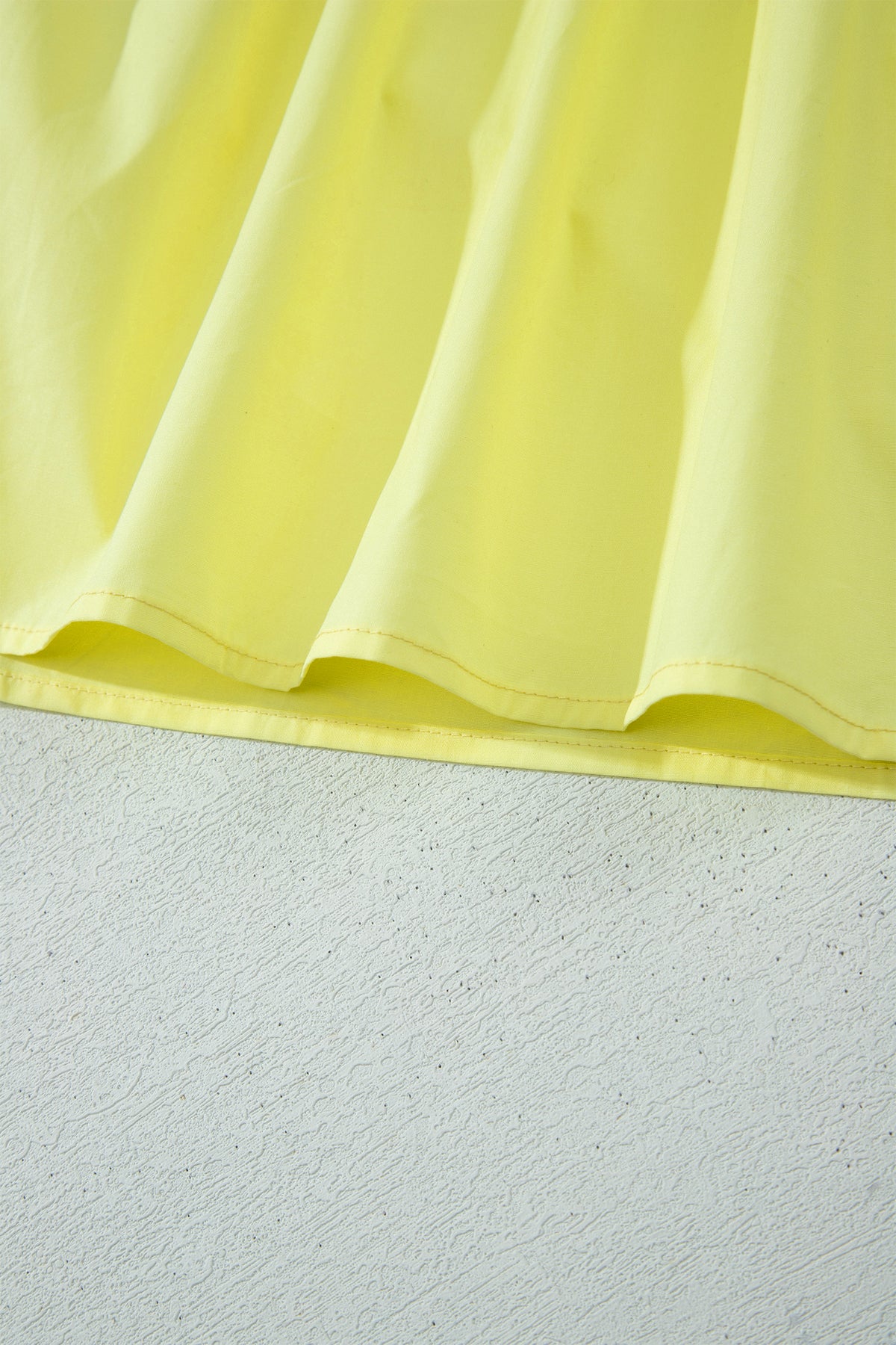 Yellow Cream Faux Two Piece Gingham Contrast Patchwork Loose Mini Dress